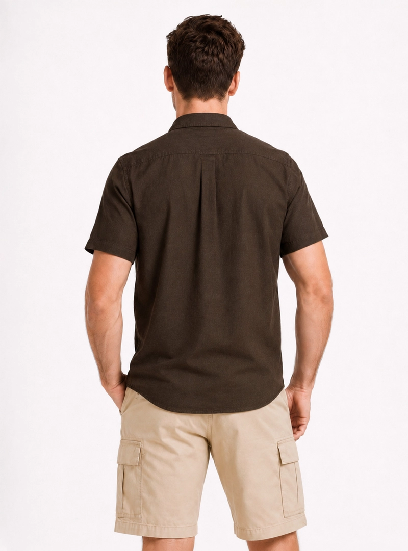 CAMISA LINO ALGODON REGULAR FIT CAFE  ARROW - 2