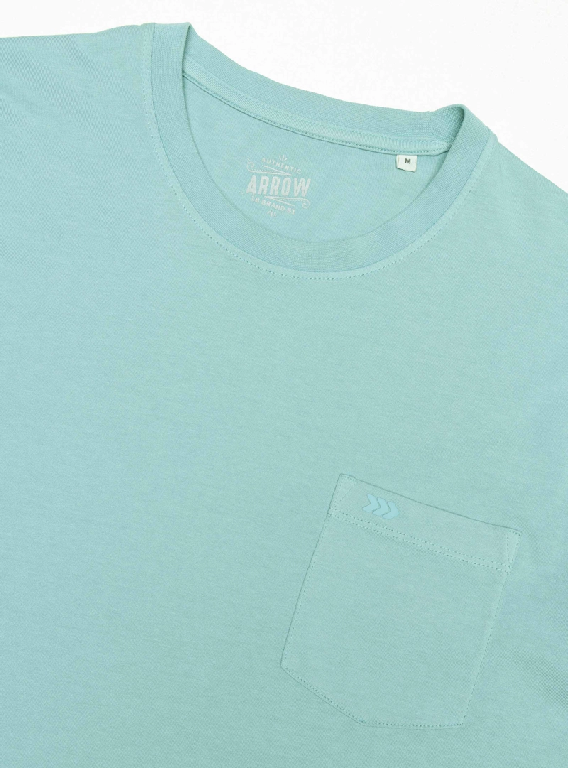 POLERA ALGODON LISA REGULAR FIT VERDE CLARO ARROW - 5