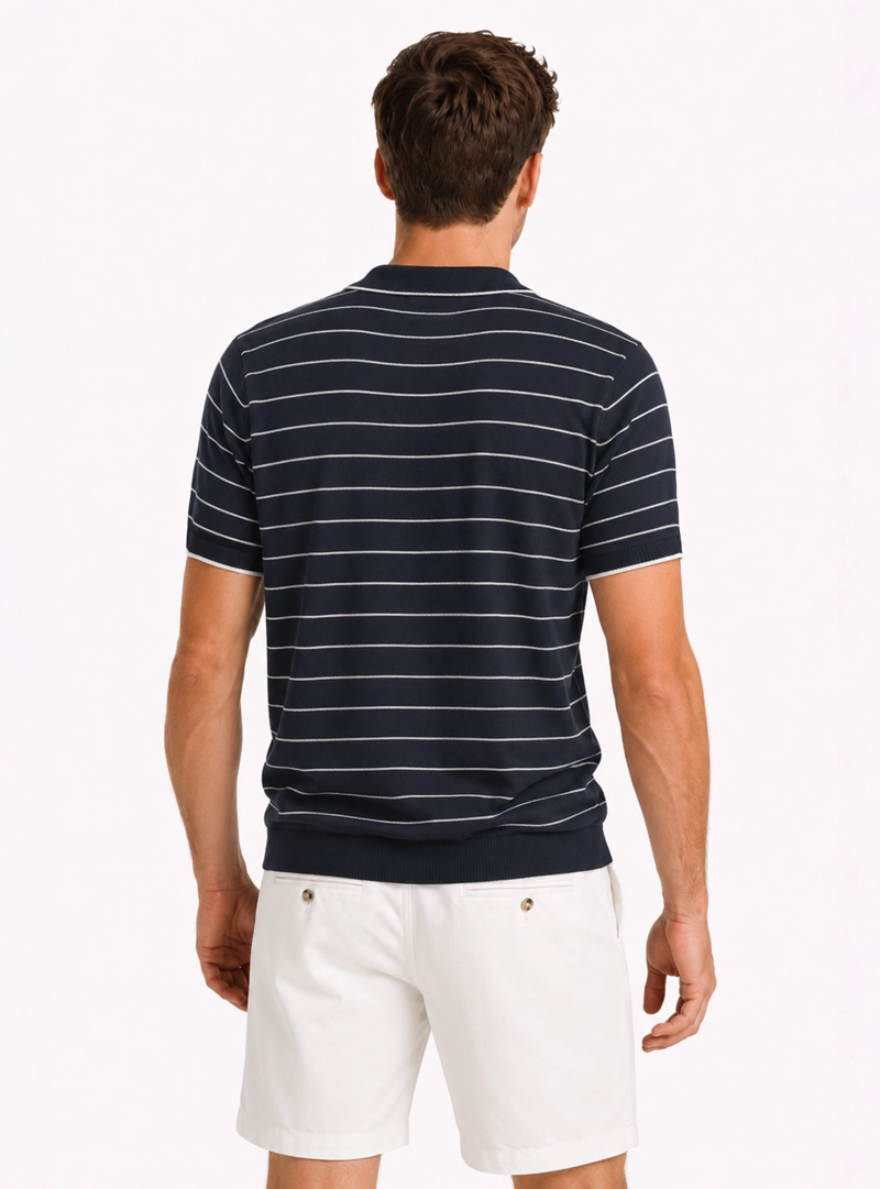 POLERA TEJIDA REGULAR FIT AZUL MARINO ARROW - 2