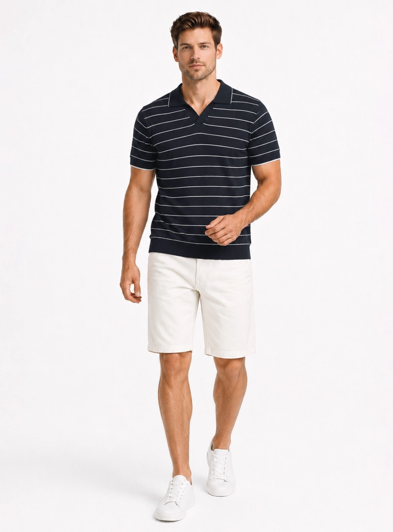 POLERA TEJIDA REGULAR FIT AZUL MARINO ARROW - 4
