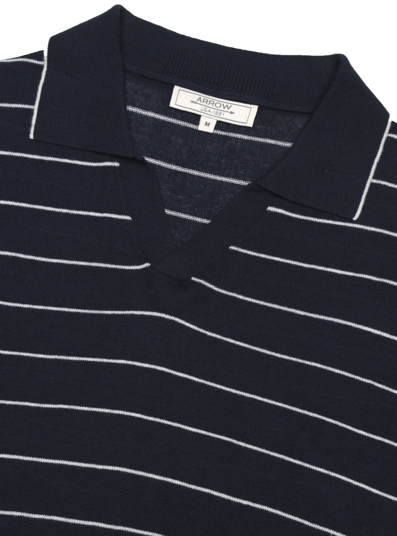 POLERA TEJIDA REGULAR FIT AZUL MARINO ARROW - 5