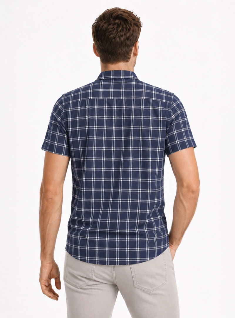 CAMISA A CUADROS REGULAR FIT AZUL ARROW - 2