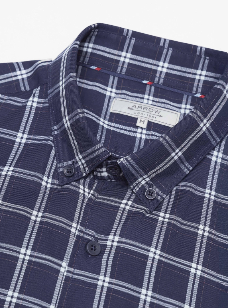 CAMISA A CUADROS REGULAR FIT AZUL ARROW - 5