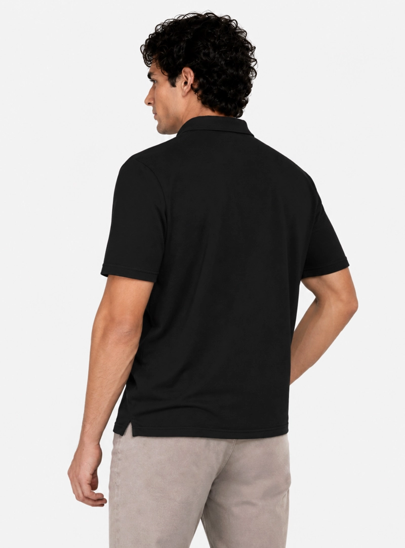 POLERA ALGODON LISA REGULAR FIT NEGRO ARROW - 2