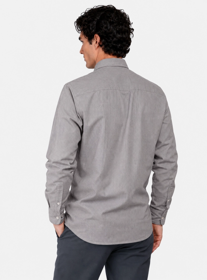 CAMISA A RAYAS REGULAR FIT GRIS ARROW - 2