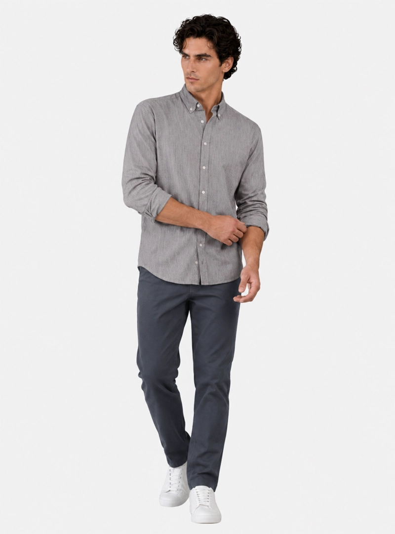 CAMISA A RAYAS REGULAR FIT GRIS ARROW - 3