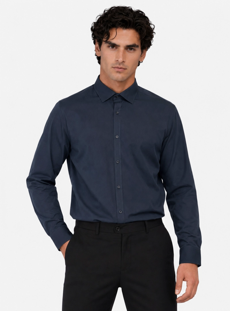 CAMISA FORMAL LISA TAILORED FIT AZUL ARROW - 1