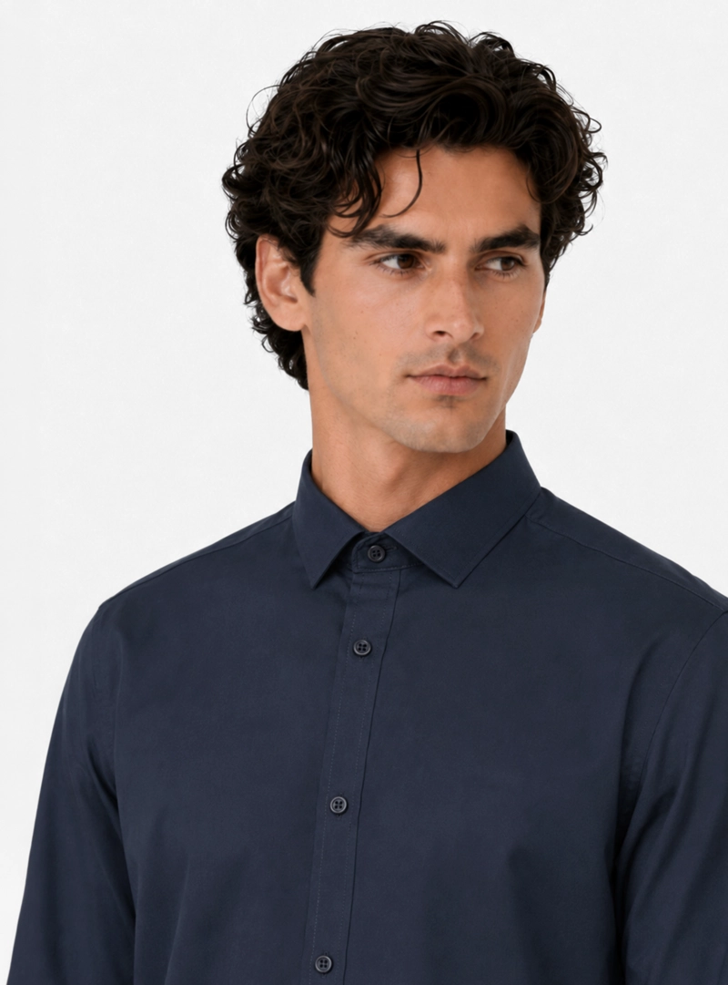 CAMISA FORMAL LISA TAILORED FIT AZUL ARROW - 4