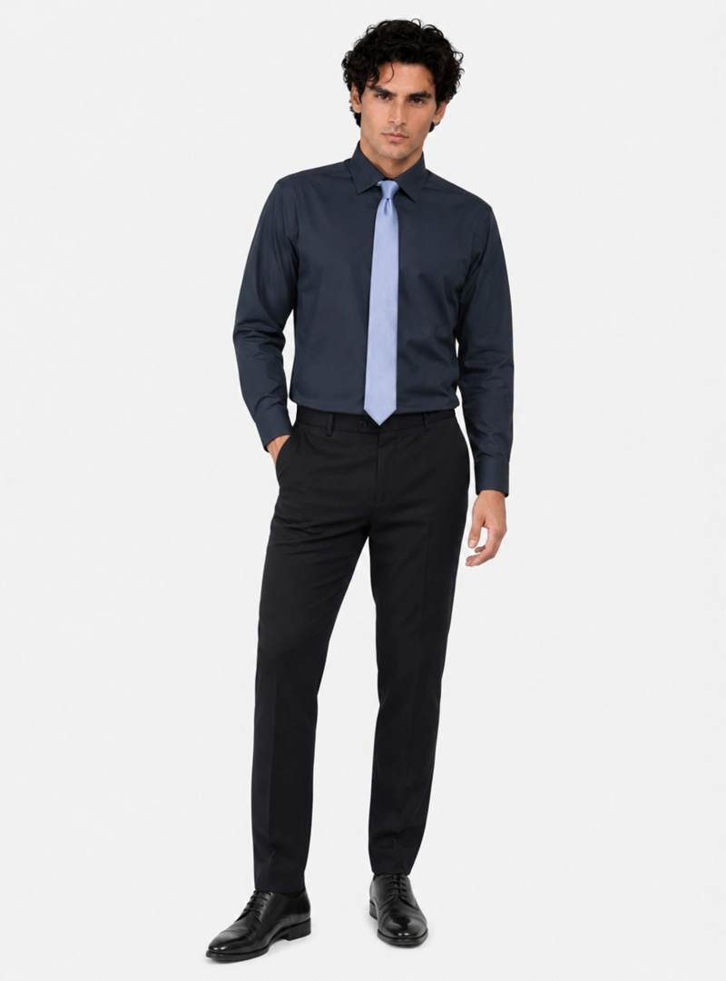 CAMISA FORMAL LISA TAILORED FIT AZUL ARROW - 5