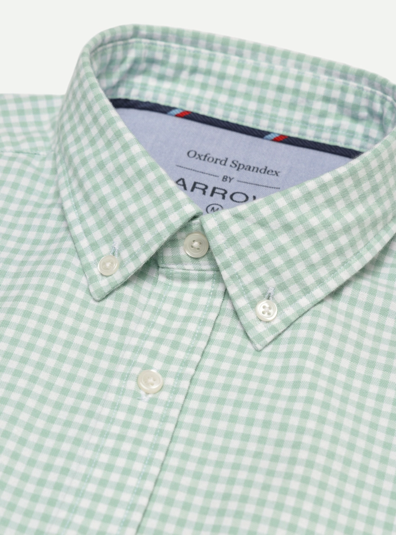 CAMISA OXFORD SPANDEX REGULAR FIT VERDE ARROW - 5