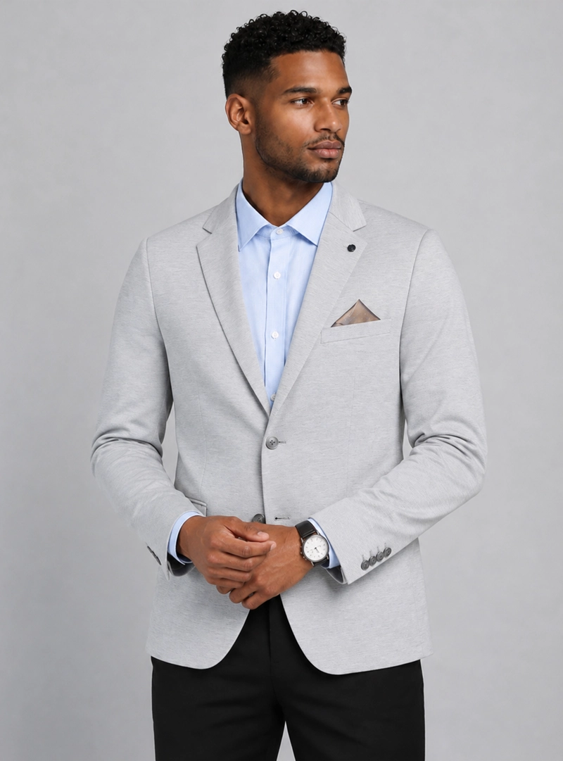 BLAZER POLI VISCOSA SPANDEX TAILORED FIT GRIS VAN HEUSEN - 1