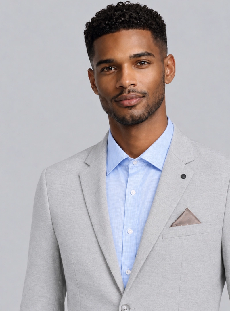 BLAZER POLI VISCOSA SPANDEX TAILORED FIT GRIS VAN HEUSEN - 5
