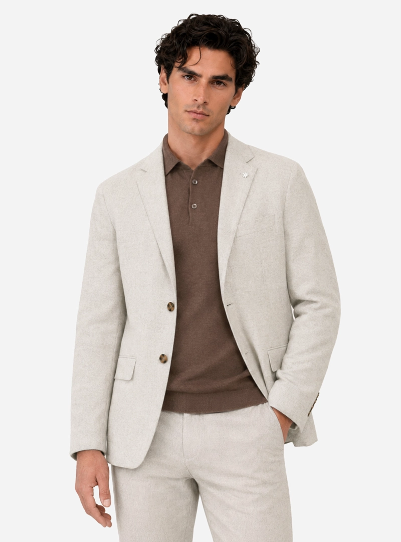 BLAZER FANTASIA TAILORED FIT BEIGE ARROW - 1
