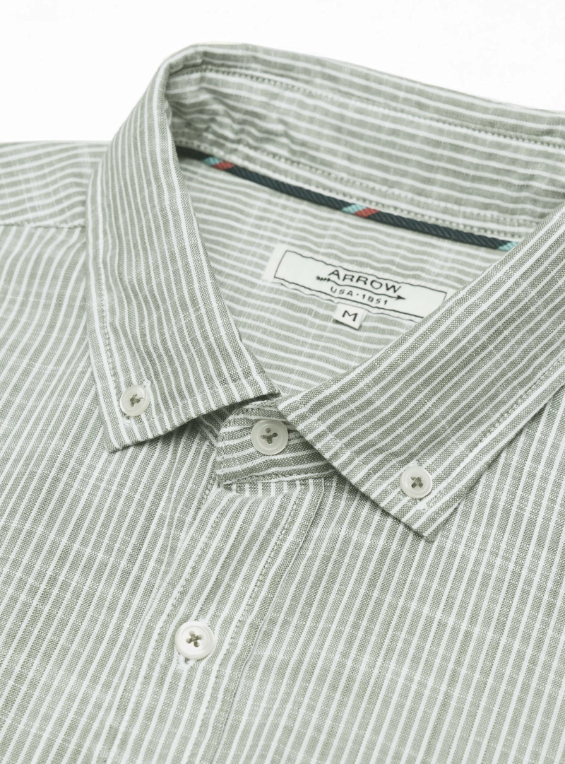 CAMISA TEXTURADA REGULAR FIT OLIVA ARROW - 5