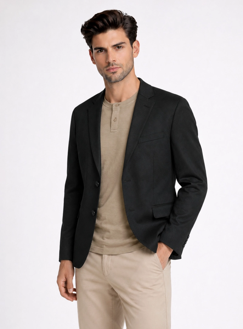 BLAZER POLI VISCOSA SPANDEX TAILORED FIT NEGRO PIERO BUTTI - 1