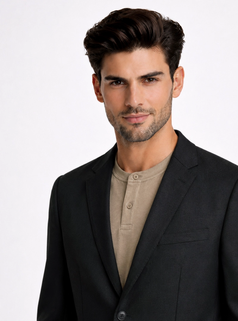 BLAZER POLI VISCOSA SPANDEX TAILORED FIT NEGRO PIERO BUTTI - 3