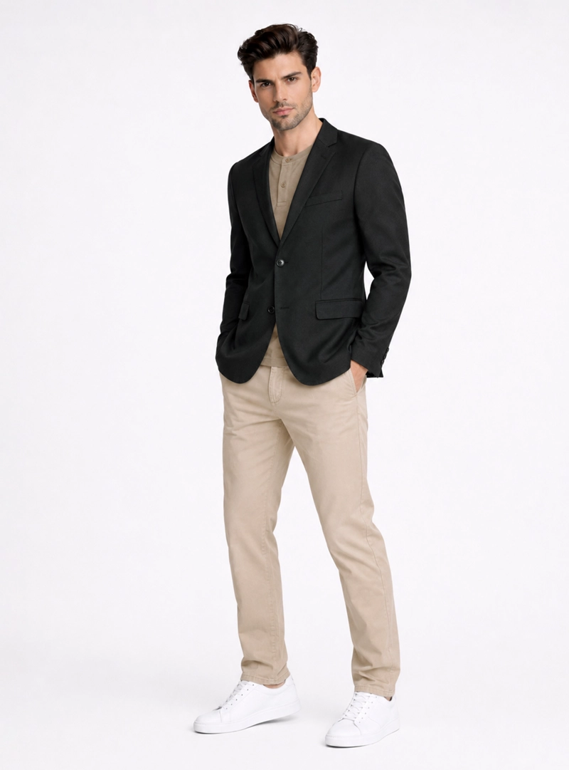 BLAZER POLI VISCOSA SPANDEX TAILORED FIT NEGRO PIERO BUTTI - 4