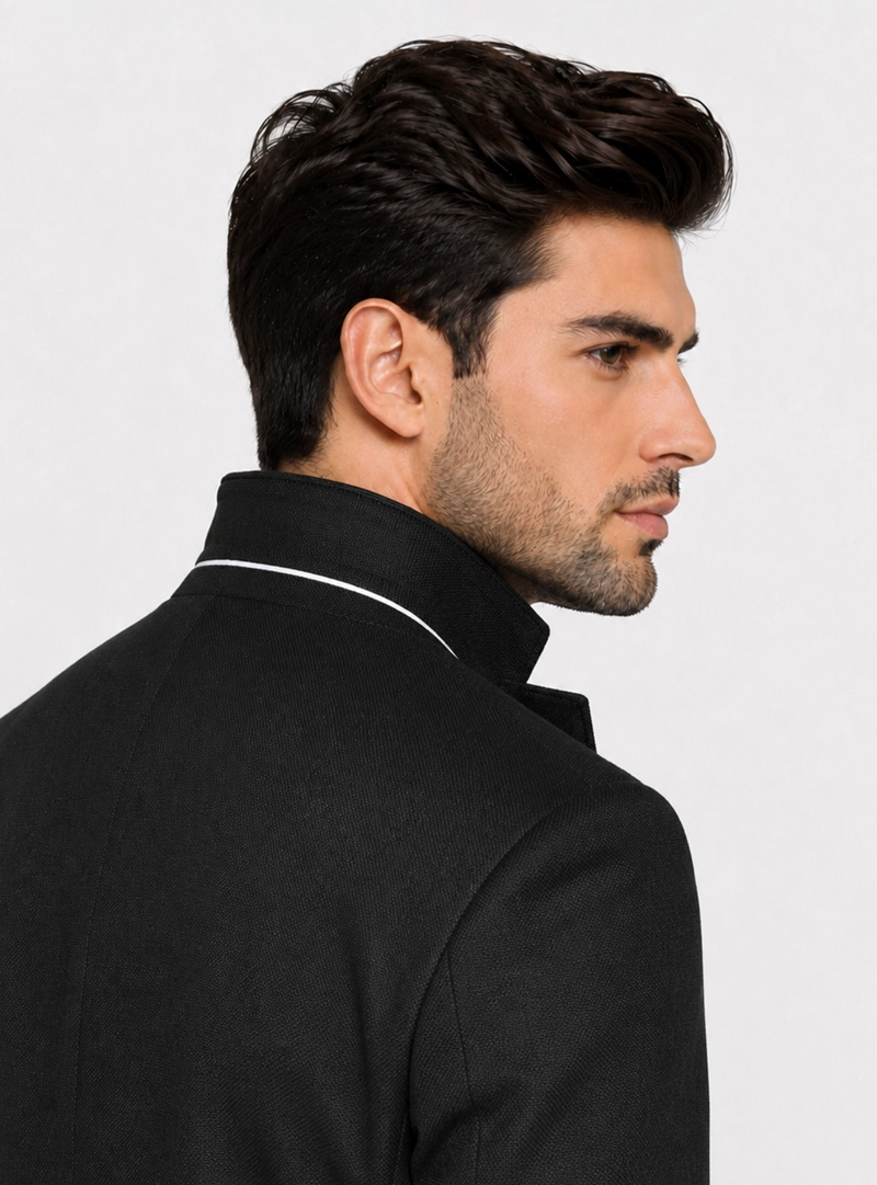 BLAZER POLI VISCOSA SPANDEX TAILORED FIT NEGRO PIERO BUTTI - 5