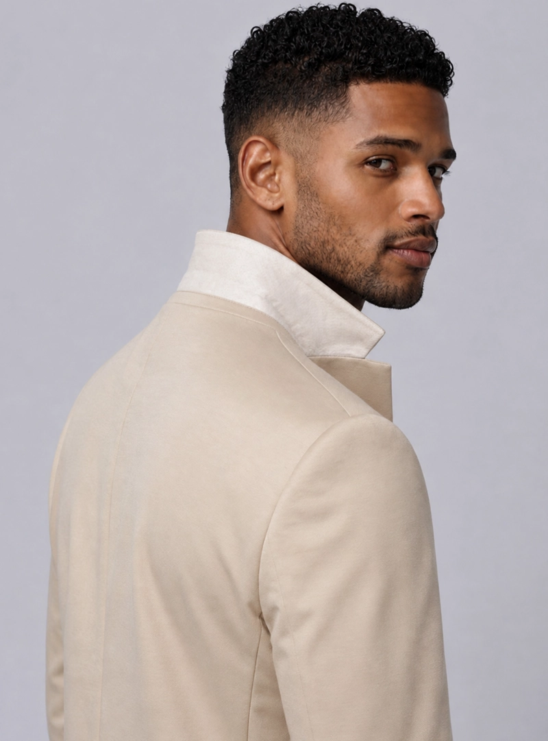BLAZER POLI VISCOSA SPANDEX TAILORED FIT BEIGE VAN HEUSEN - 3