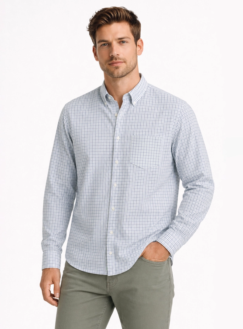 CAMISA A CUADROS REGULAR FIT VERDE ARROW - 1
