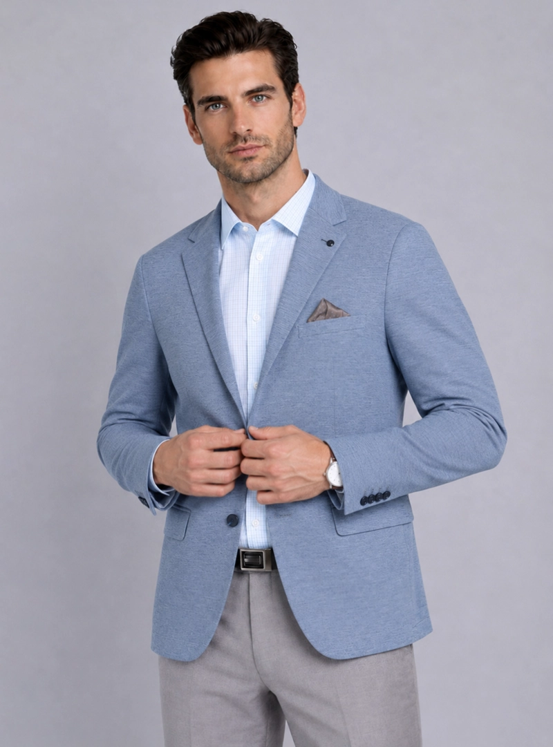 BLAZER POLI VISCOSA SPANDEX TAILORED FIT DENIM VAN HEUSEN - 1