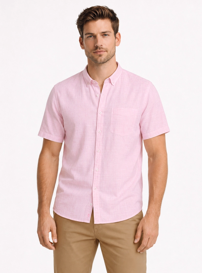 CAMISA TEXTURADA REGULAR FIT ROSADO ARROW - 1