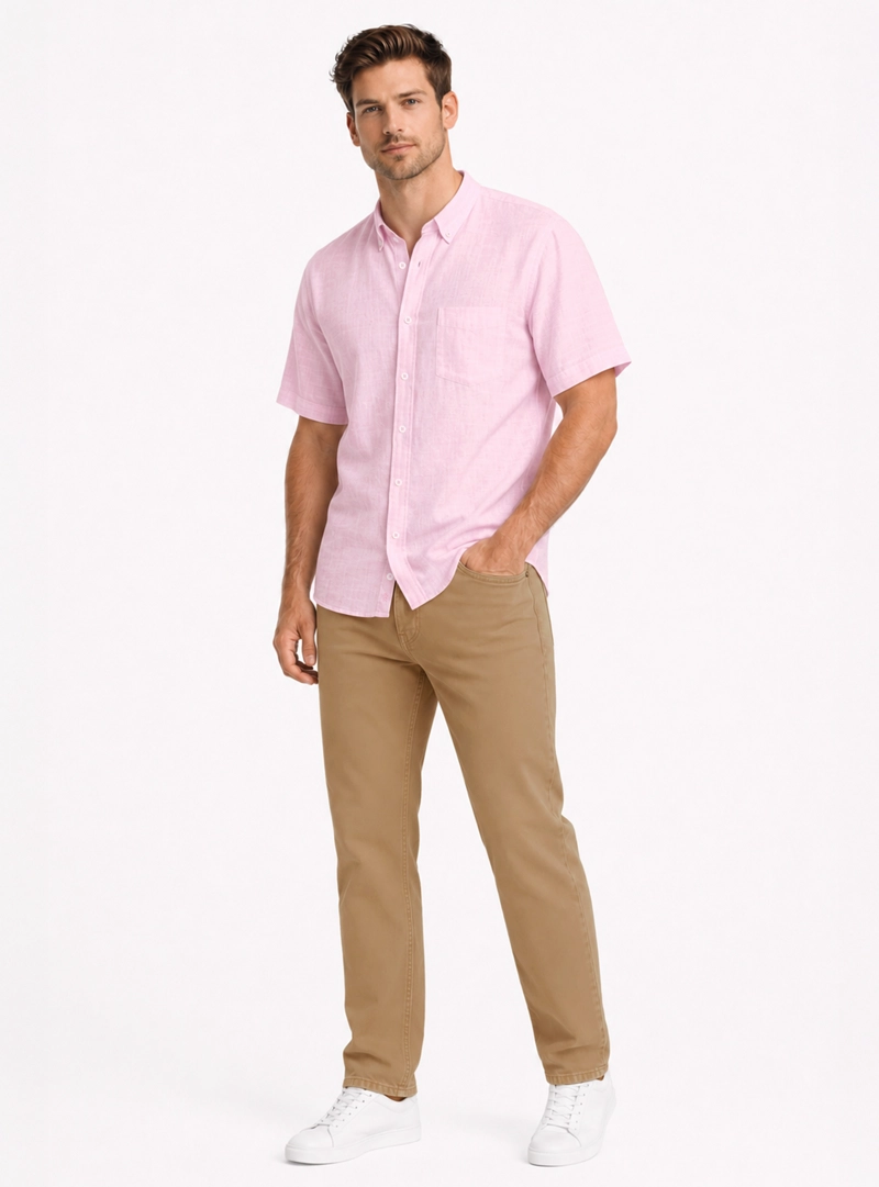 CAMISA TEXTURADA REGULAR FIT ROSADO ARROW - 3