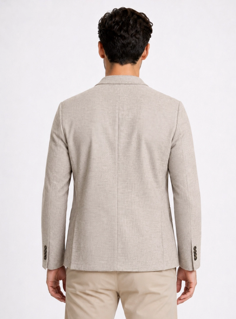 BLAZER POLI VISCOSA SPANDEX TAILORED FIT BEIGE PIERO BUTTI - 2