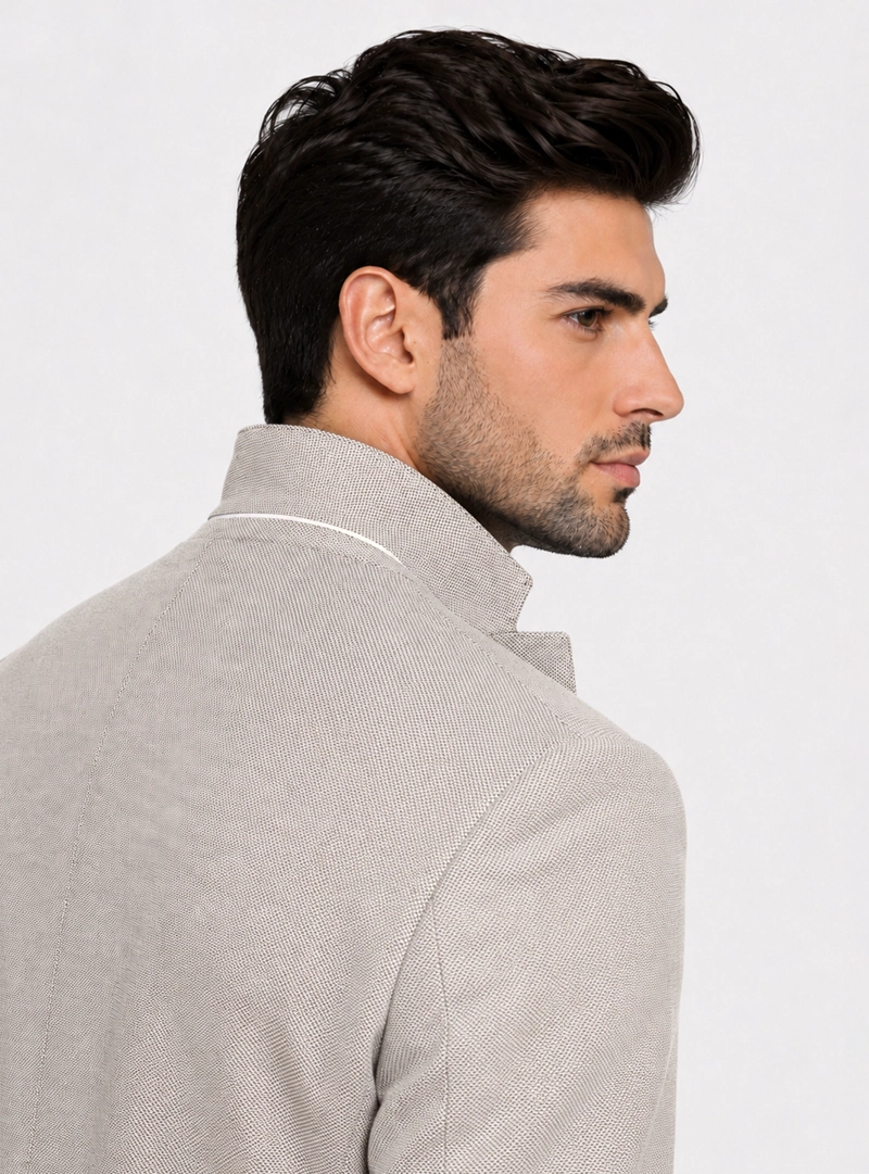 BLAZER POLI VISCOSA SPANDEX TAILORED FIT BEIGE PIERO BUTTI - 3