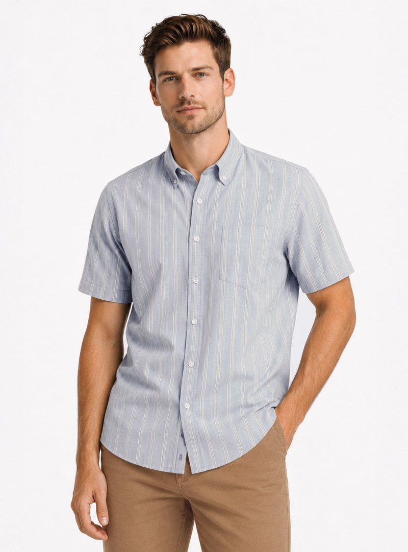 CAMISA A RAYAS SPANDEX REGULAR FIT DENIM ARROW - 1