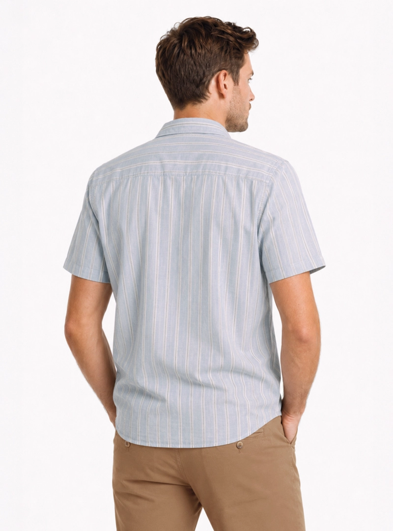 CAMISA A RAYAS SPANDEX REGULAR FIT DENIM ARROW - 3