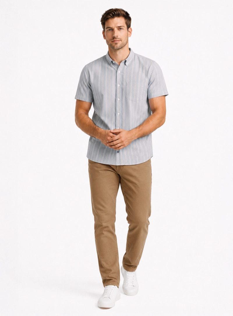 CAMISA A RAYAS SPANDEX REGULAR FIT DENIM ARROW - 4