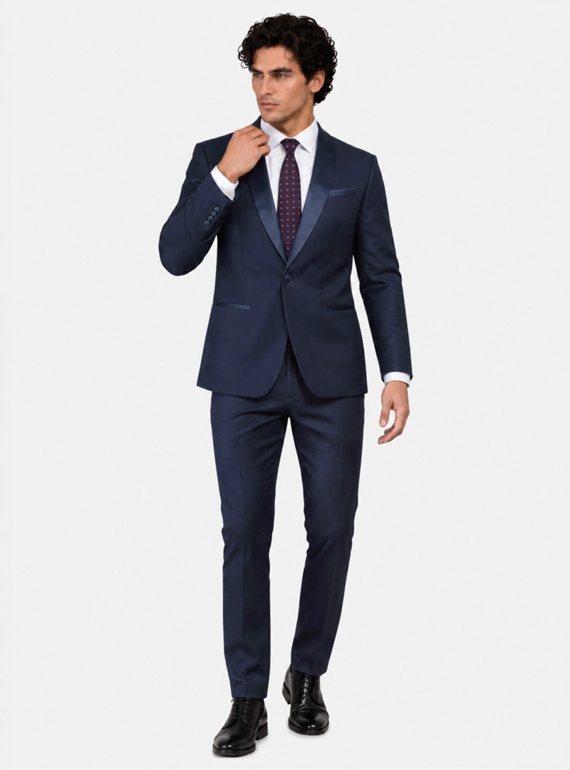 TRAJE CEREMONIA LISO SPANDEX SLIM FIT AZUL ARROW - 1