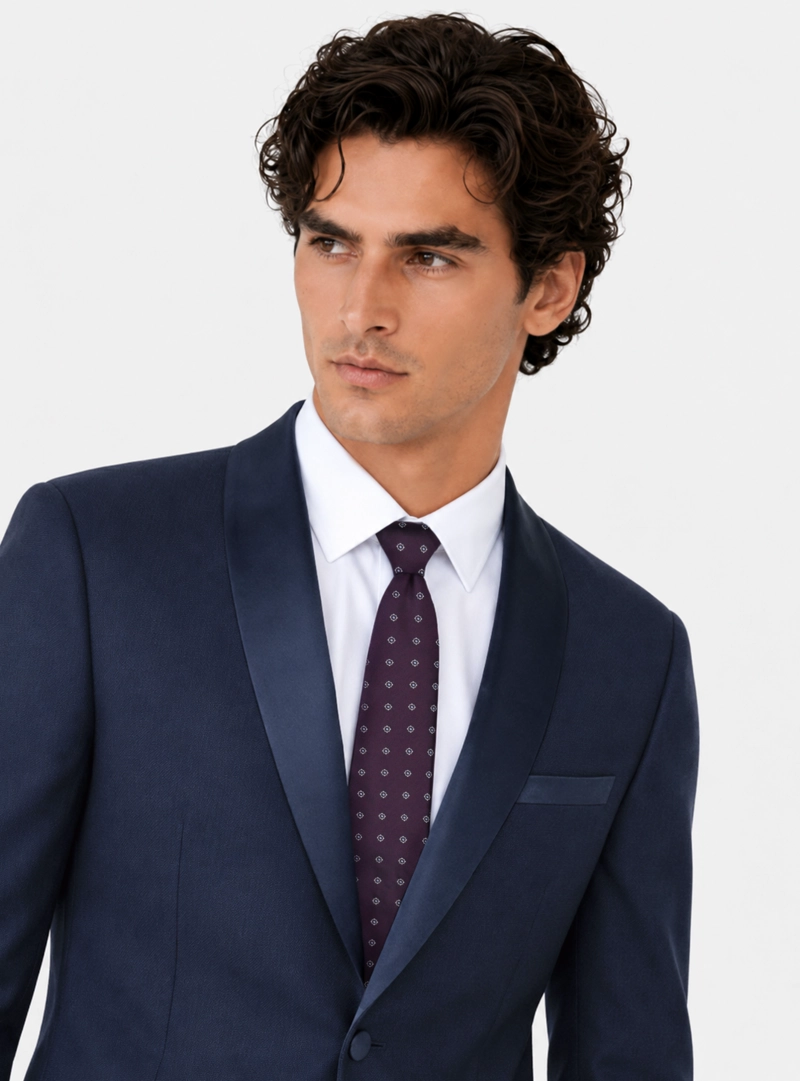 TRAJE CEREMONIA LISO SPANDEX SLIM FIT AZUL ARROW - 4