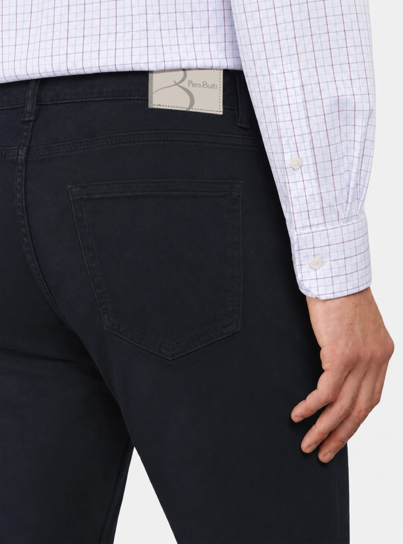 PANTALON STONE WASH REGULAR FIT AZUL MARINO PIERO BUTTI - 3