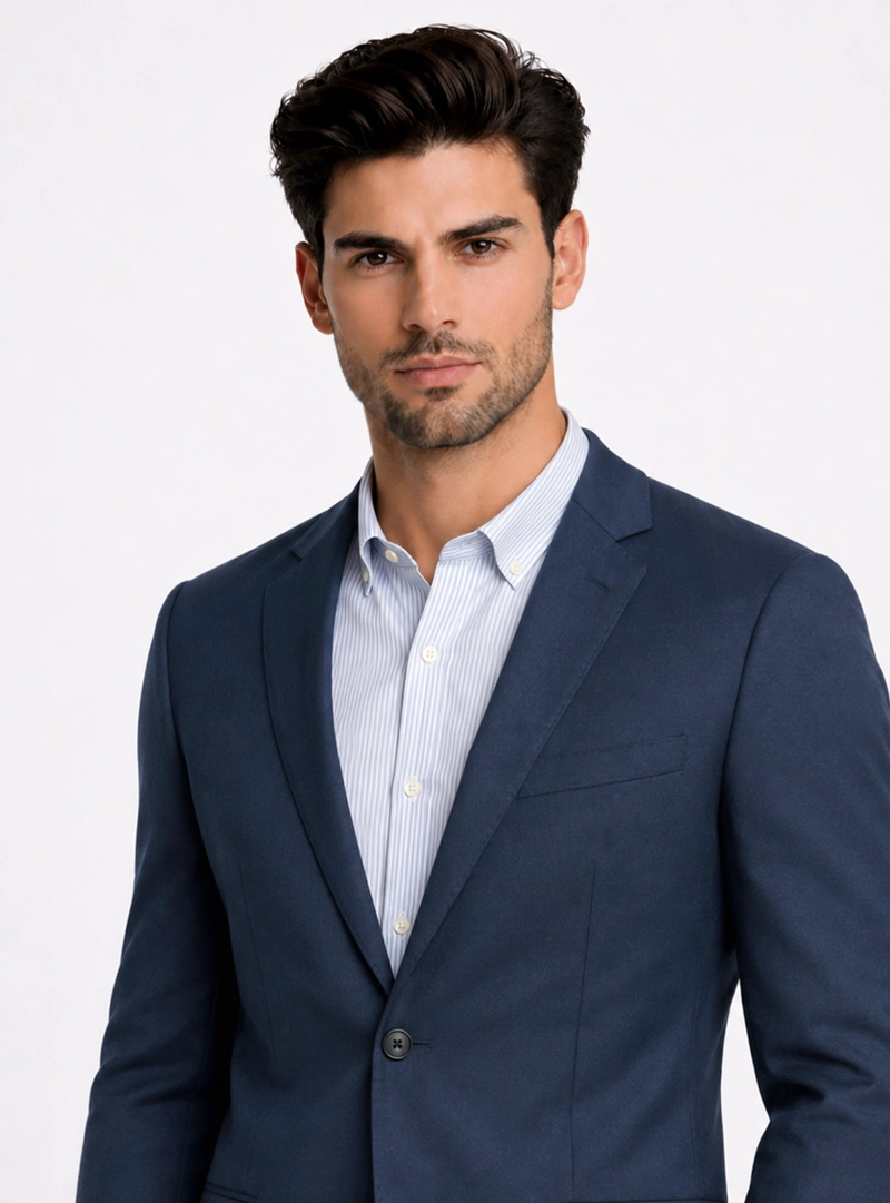 BLAZER POLI VISCOSA SPANDEX TAILORED FIT AZUL MARINO PIERO BUTTI - 3