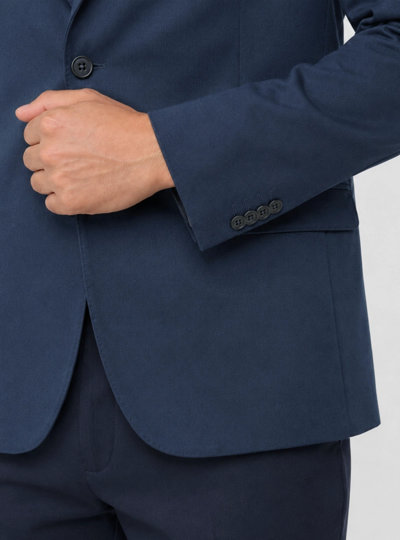 BLAZER POLI VISCOSA SPANDEX TAILORED FIT AZUL MARINO PIERO BUTTI - 5