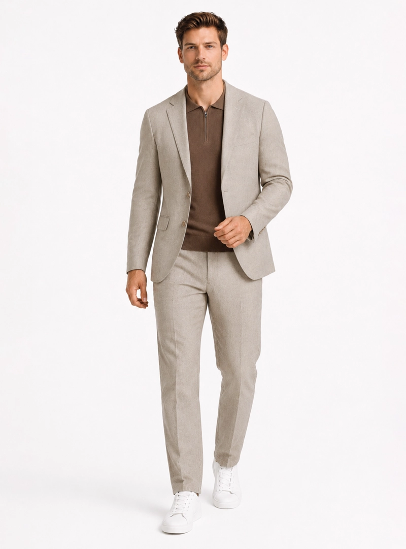 TRAJE POLI VISCOSA SPANDEX TAILORED FIT BEIGE ARROW - 1