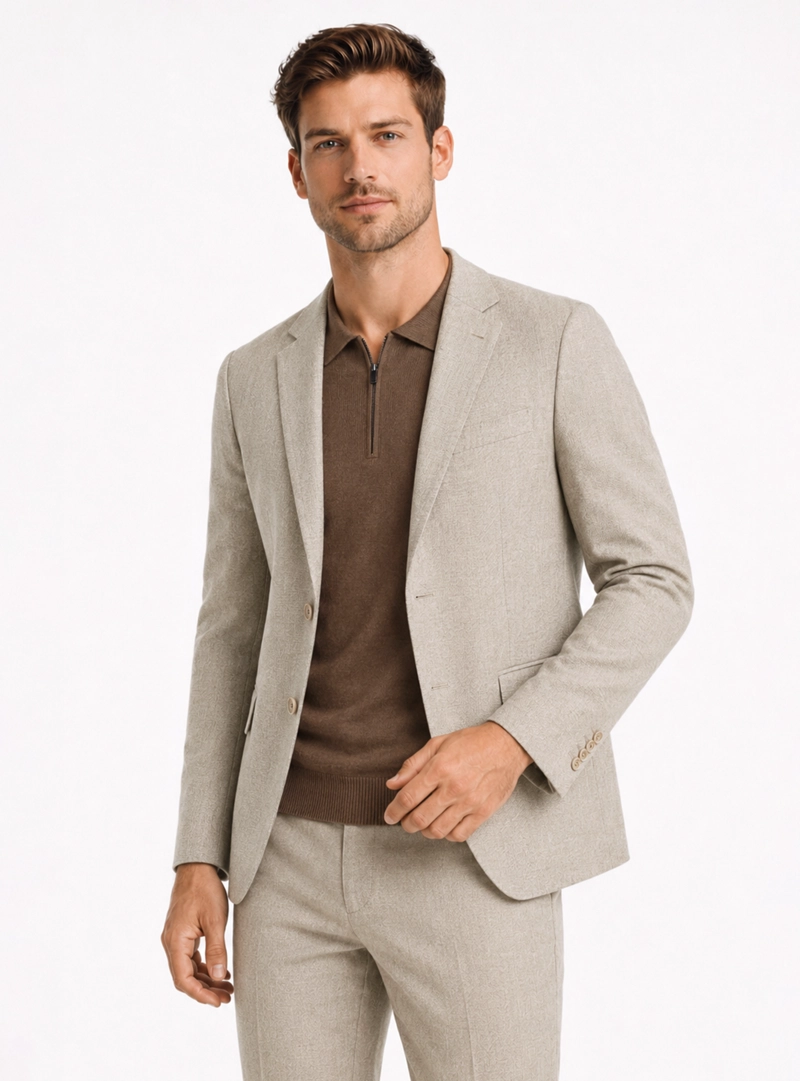 TRAJE POLI VISCOSA SPANDEX TAILORED FIT BEIGE ARROW - 3