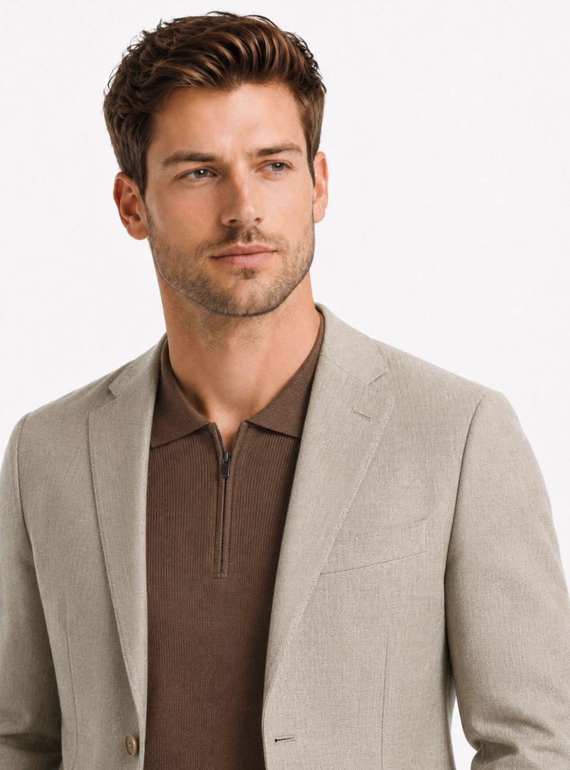 TRAJE POLI VISCOSA SPANDEX TAILORED FIT BEIGE ARROW - 4