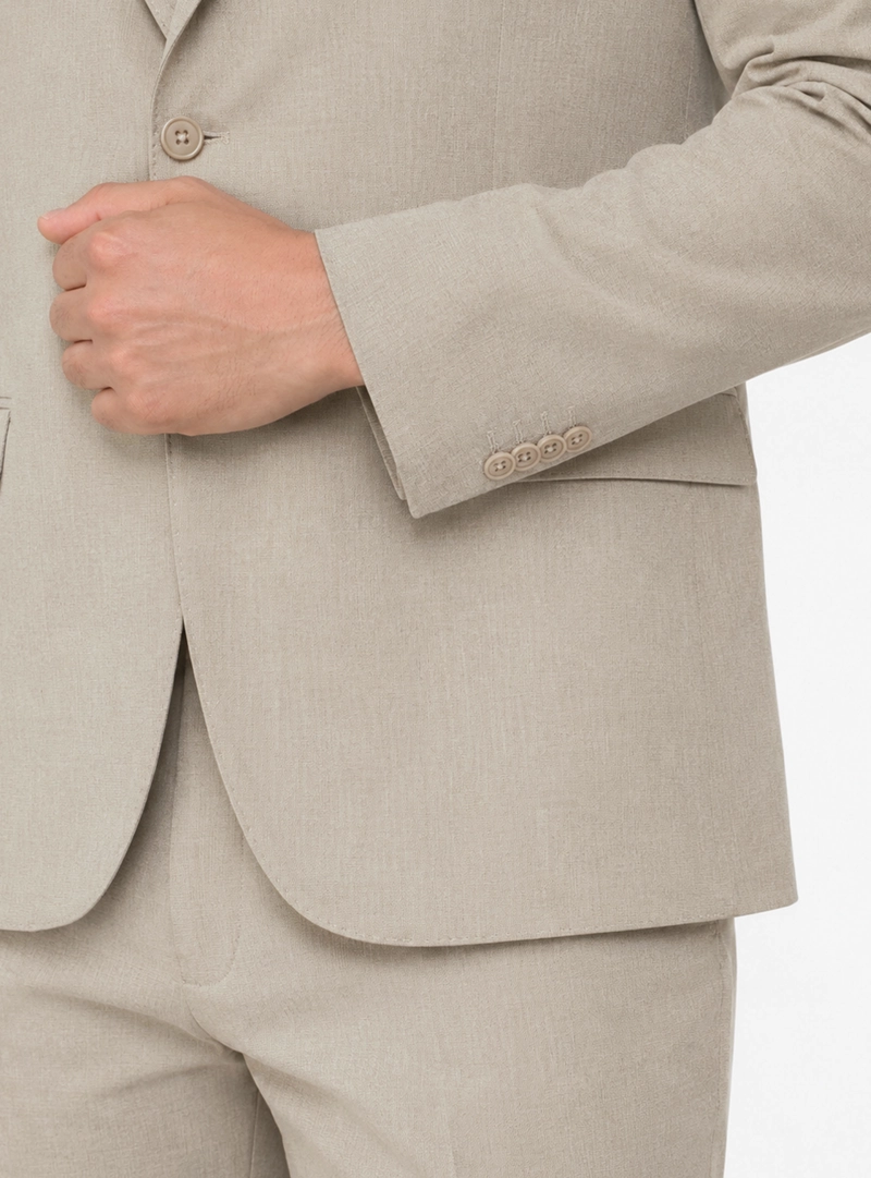 TRAJE POLI VISCOSA SPANDEX TAILORED FIT BEIGE ARROW - 5