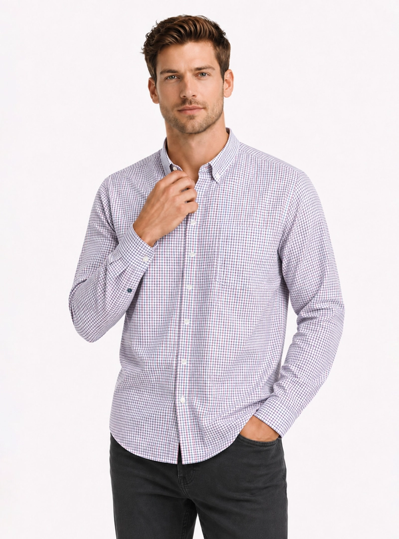 CAMISA OXFORD SPANDEX REGULAR FIT ROJO ARROW - 1