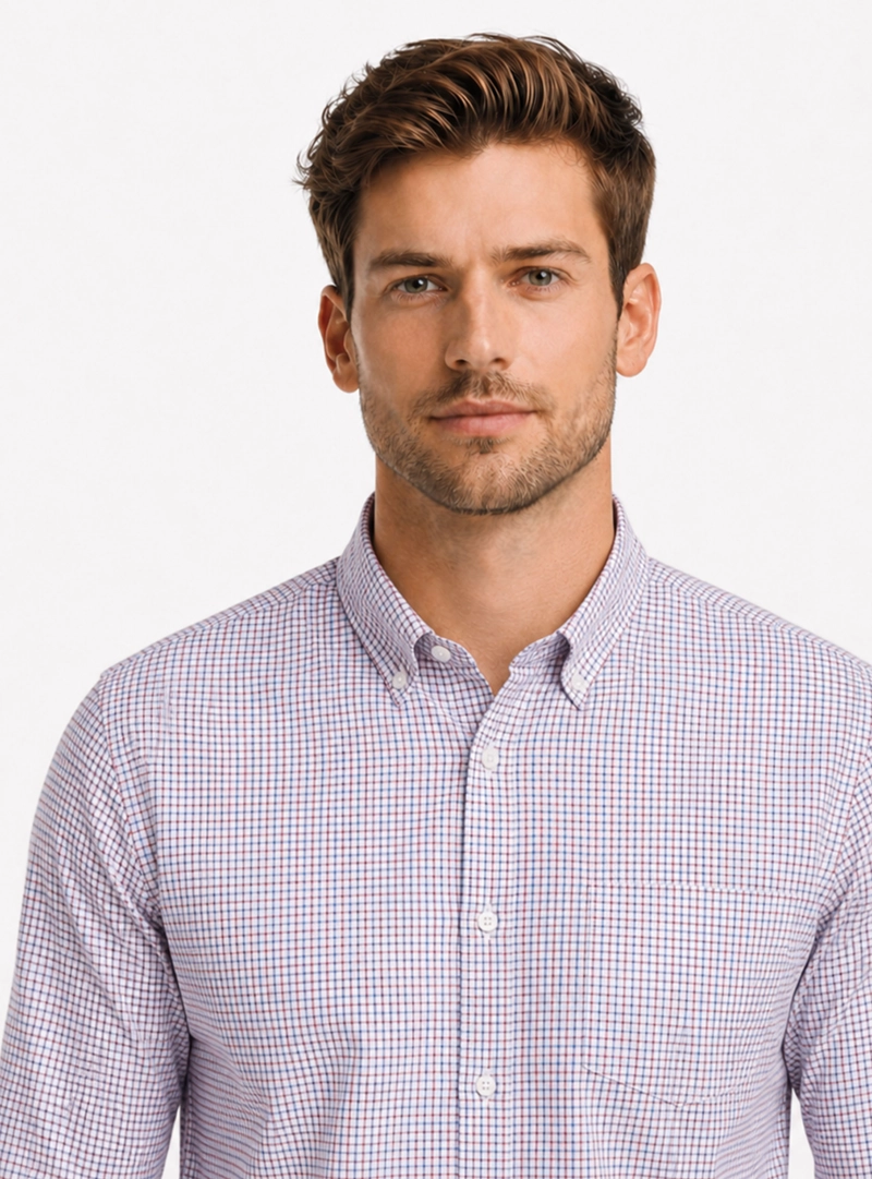 CAMISA OXFORD SPANDEX REGULAR FIT ROJO ARROW - 3