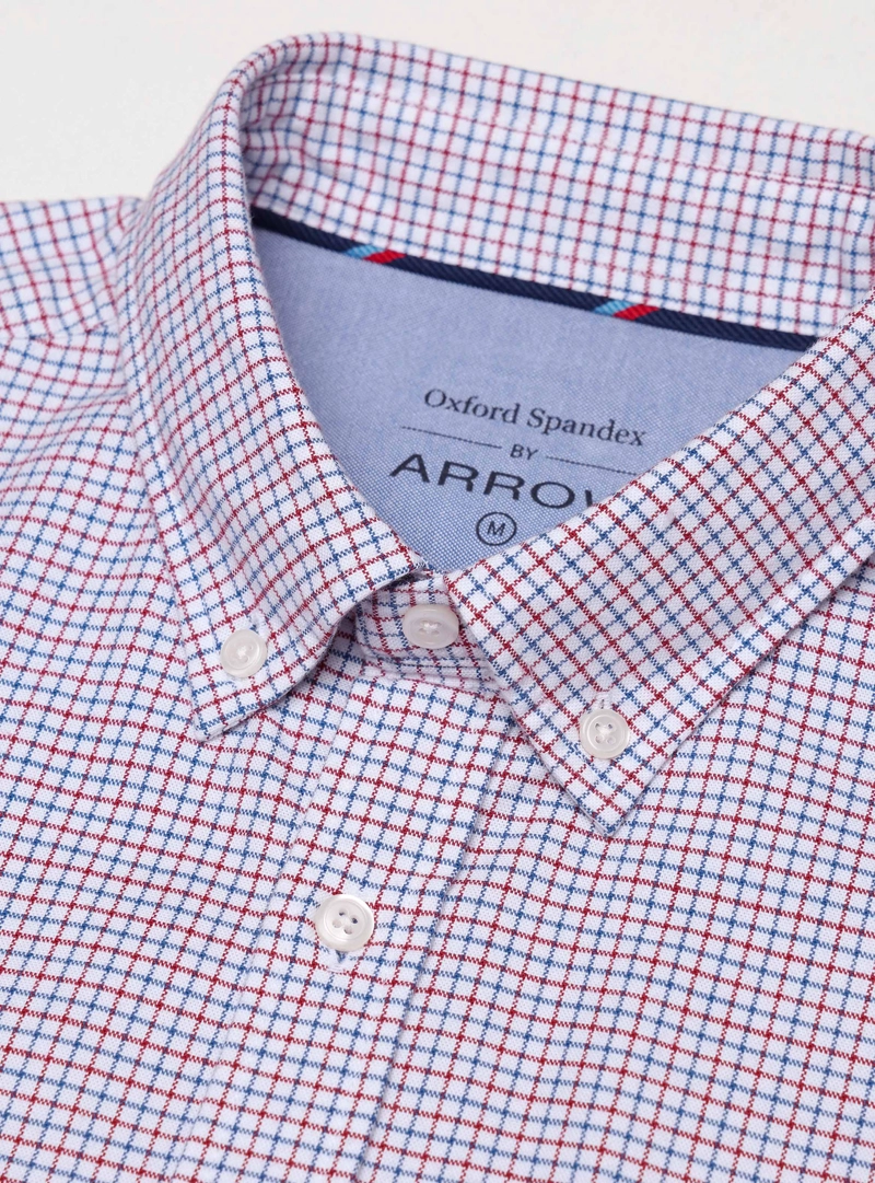 CAMISA OXFORD SPANDEX REGULAR FIT ROJO ARROW - 5