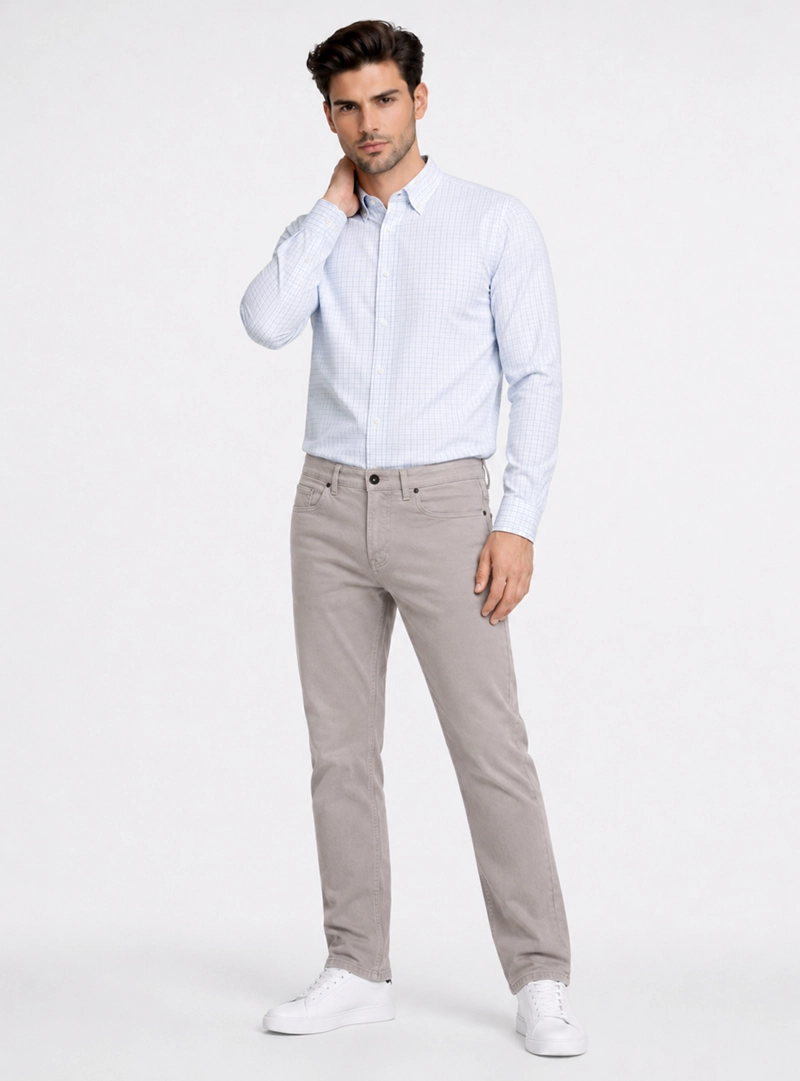 PANTALON STONE WASH REGULAR FIT GRIS PIERO BUTTI - 3