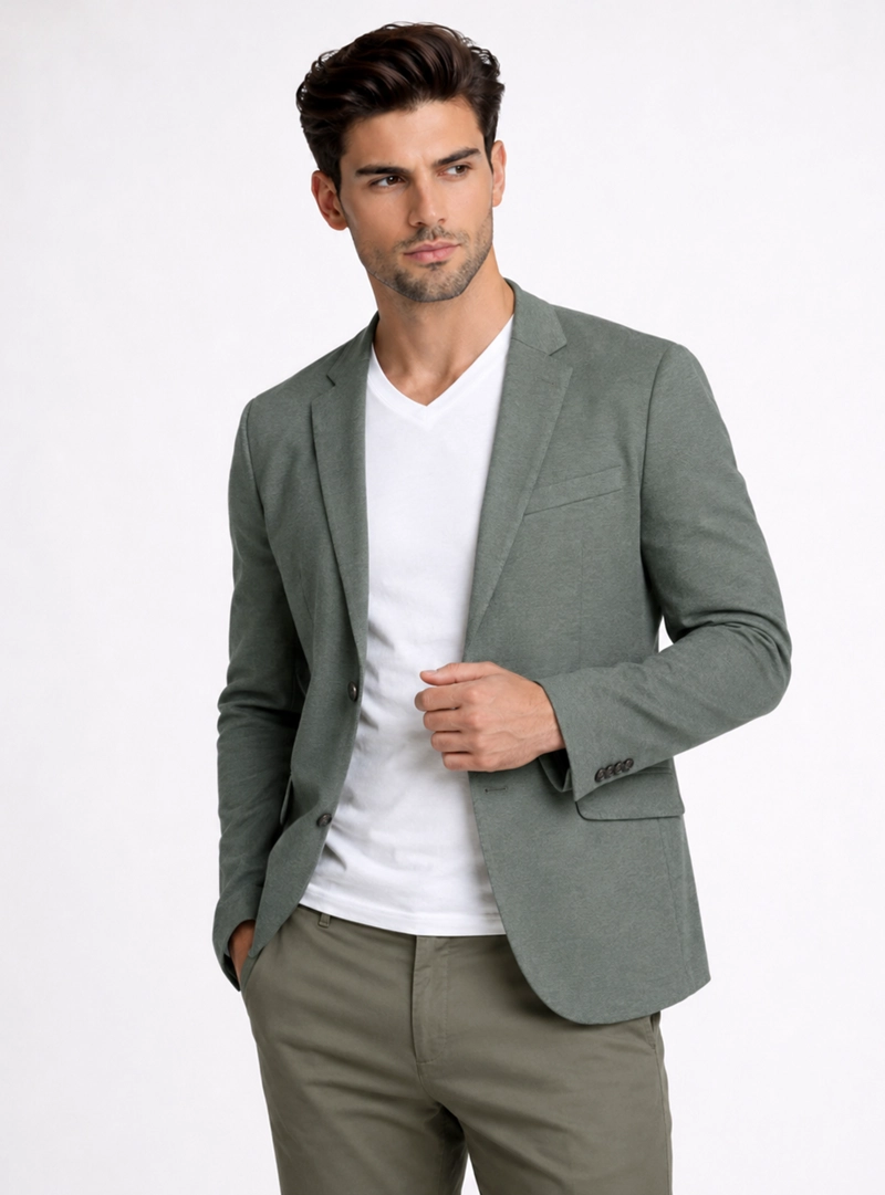 BLAZER POLI VISCOSA SPANDEX TAILORED FIT VERDE PIERO BUTTI - 2