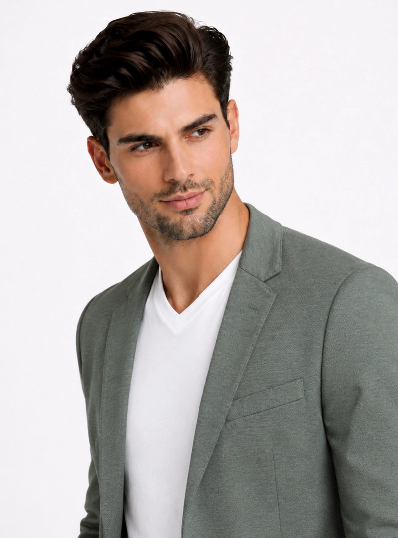 BLAZER POLI VISCOSA SPANDEX TAILORED FIT VERDE PIERO BUTTI - 4