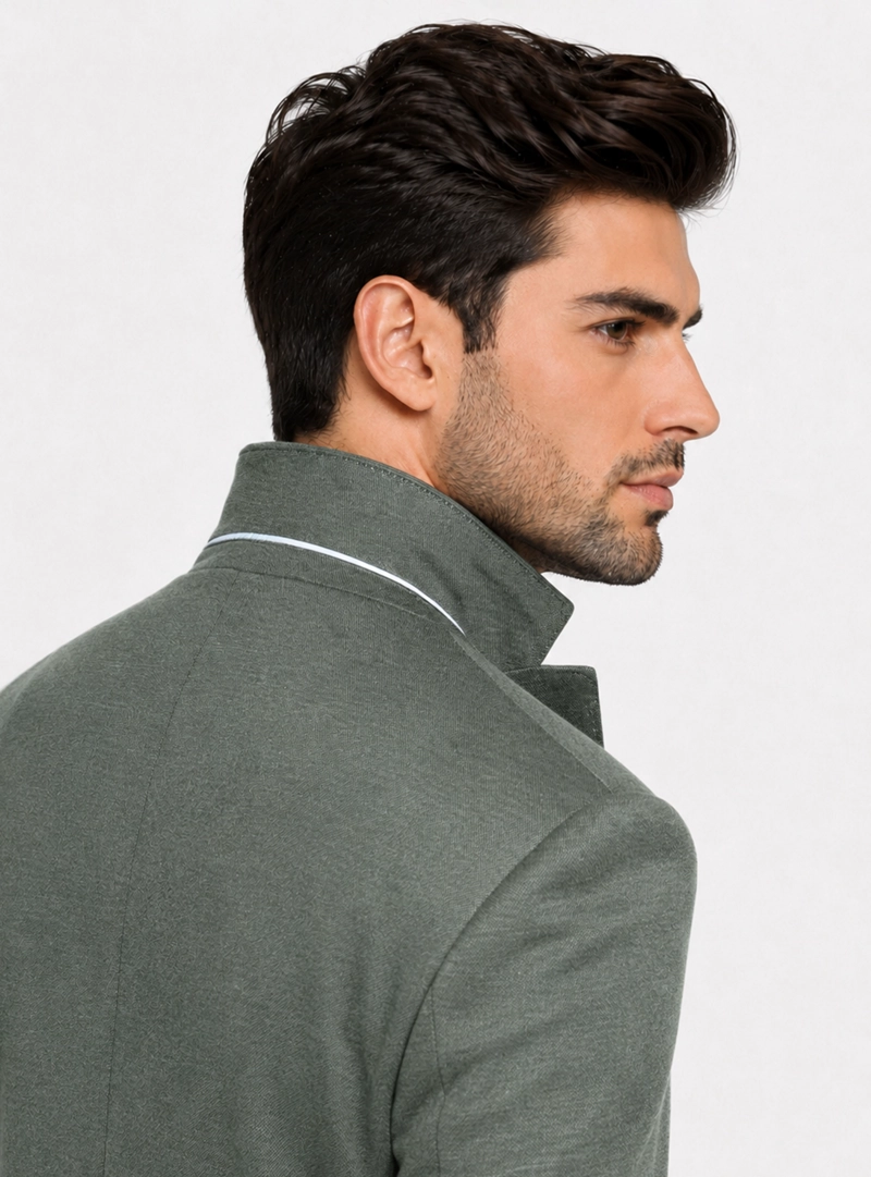 BLAZER POLI VISCOSA SPANDEX TAILORED FIT VERDE PIERO BUTTI - 5