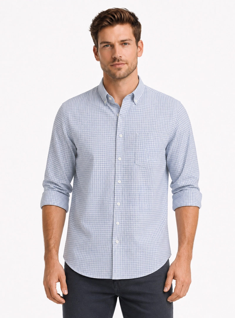 CAMISA OXFORD SPANDEX REGULAR FIT VERDE ARROW - 1