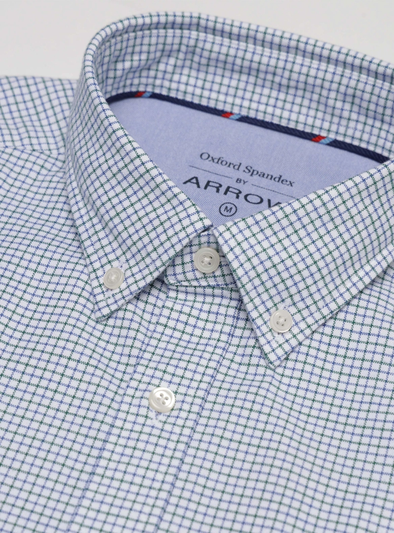 CAMISA OXFORD SPANDEX REGULAR FIT VERDE ARROW - 4
